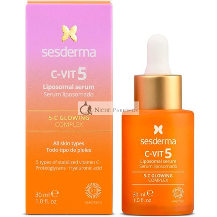 Sesderma C-Vit Lipozómové Sérum 5 Vitamínov Antioxidačné Sérum na Tvár, 30ml