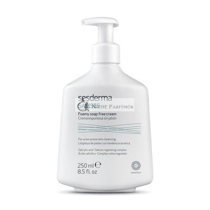 Sesderma Salises Penivý Krém Bez Mydla na Čistenie Pleti s Náchylnosťou na Akné, Regulácia Sebumu, Kyselina Salicylová 250ml