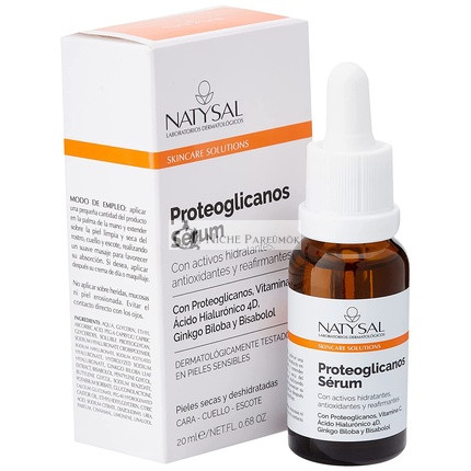 Serum s proteoglykánmi 20ml s vitamínom C, hyalurónovou kyselinou, ginkgo bilobou a bisabololom pre suchú a dehydratovanú pleť - vyrobené v Španielsku