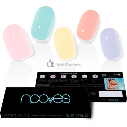 NOOVES NAILS Prémiové Predpripravené Gélové Nechty Multicolor, Polokryté Gélové Nechty, Polotrvalé Gélové Nechty