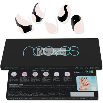 NOOVES NAILS Prémiové Predpripravené Gélové Nechty Fólie Biela Kravská Umelá, Polokamenné Gélové Nechty Pásky, Polostály Gélové Nálepky