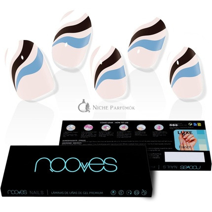 NOOVES NAILS Prémiové Predbežné Gélové Nechtové Fólie, Tokový Dizajn, Polotvrdé Gélové Nechtové Pásky, Polostálo Gélové Nálepky