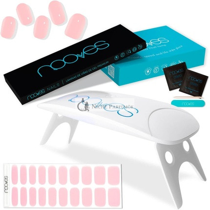 NOOVES NAILS Prémiové Ružové Gélové Nechty s Prenosnou UV/LED Lampou 8W