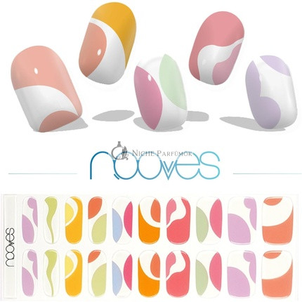 NOOVES NAILS Prémiové Predpripravené Gélové Nechty Fólie - Ráj Art Dizajn, Polotvrdé Gélové Nechty Pásky, Polopermanentné Gélové Nálepky