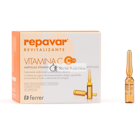 Repavar Revitalize Aktív Vitamín C Ampulky, 20 ks - Proti starnutiu, Intenzív Omladzujúca a Spevňujúca Liečba, Vysoká Koncentrácia Vitamínu C 20 ks