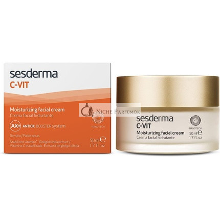 Sesderma C-Vit Hydratačný Krém na Tvár s Vitamínom C pre Hydratovanú a Ragyogajúcu Pokožku, 50 ml