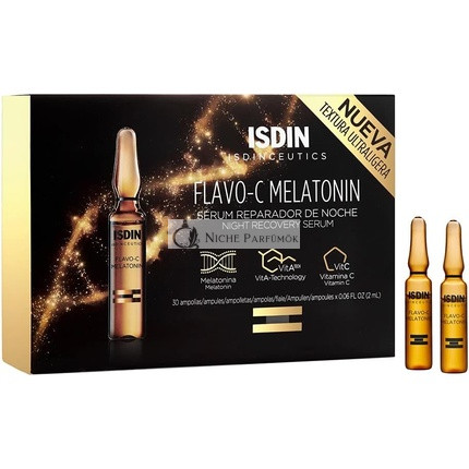 ISDIN Isdinceutics Flavo-C Melatonin Nočný Opravy Sérum 30 Ampúl, 0.2119kg