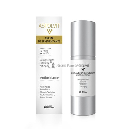 Aspolvit Antioxidantný Depigmentačný Krém na Tvár s Vitamínmi, Aloe Verou a Citrónovou Kyselinou, 30ml