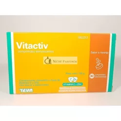 Vitactiv Pomarančové Šumivé Tablety 30 ks