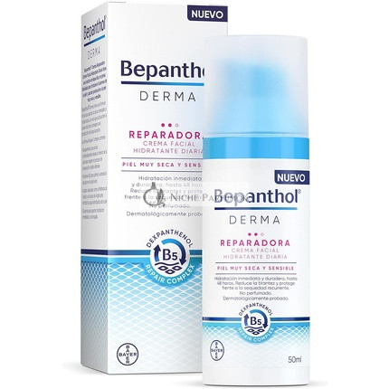 Bepanthol Derma Repair zvlhčujúci krém na tvár na deň, veľmi suchá a citlivá pokožka - 50ml