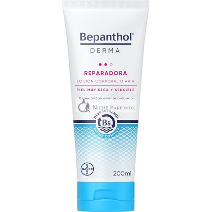 Bepanthol Derma Oprava Telové Mlieko Okamžitá a Dlhodobá Hydratácia pre Veľmi Suchú a Citlivú Pokožku 200ml