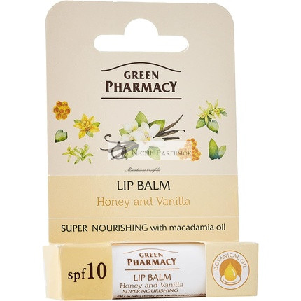 Elfa Pharm Green Pharmacy Med a Vanilka Intenzívne Výživný Balzam na Pery SPF 10 5ml
