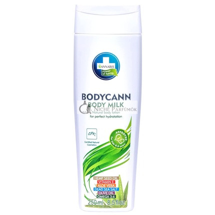 Annabis BODYCANN 100% Prírodné Vegánske Telové Mlieko s Organickým Konopím Intenzívna Hydratácia a Regenerácia pre Citlivú, Suchú, Ekzematickú a Psoriatickú Pokožku