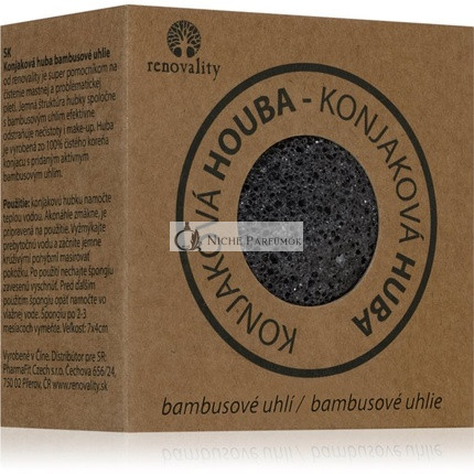 Renovality Konjac Huba Bambusové Uhlie Čistiaca Huba - Veľkosť: 7x4 cm