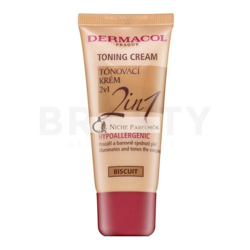 Dermacol Toning Cream 2in1 tónujúce a hydratačné emulzie pre zjednotenie farebného tónu pleti Biscuit 30 ml