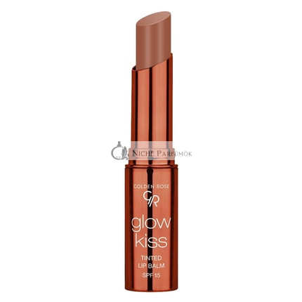 Golden Rose Kozmetika Glow Kiss Tónovaný Balzam na Pery s SPF15 Vegánska Formula Čokoládový Koláč