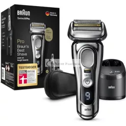   Braun Series 9 Pro Prémiový elektrický holiaci strojček s 4+1 holiacou hlavou, pánsky elektrický holiaci strojček, ProLift trimmer, 5-v-1 čistiaca stanica, vyrobené v Nemecku, mokré a suché, 9486cc, chróm