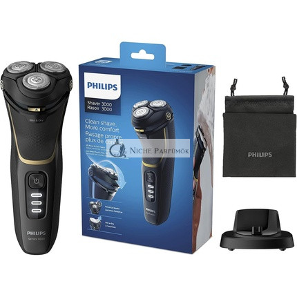 Philips Series 3000 Pánsky Elektrický Holiaci Strojček s 5D Pivot & Flex Hlavicami, Čierna Zlato
