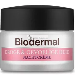   Biodermal Nočná Krém na Suchú a Citlivú Pokožku - Hydratuje a Opravy - 50ml