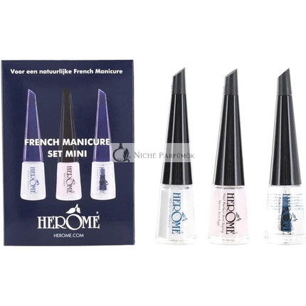 Herome Francúzska manikúra set mini 3x4ml 3-kroková francúzska manikúra sada obsahuje číry ružový lak na nechty bielenie a vrchný lak cestovná sada ružová