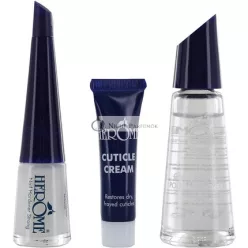   Herome 3-v-1 Manikúrová Sada - Ošetrujúci Kit Pre Slabé Alebo Rozdelené Nechty - S Posilňovačom Nechtov, Krémom Na Kožičku A Odstraňovačom Laku Na Nechty