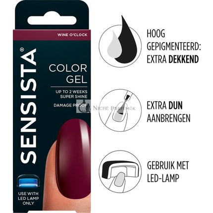 Sensista Color Gel Víno O'Clock - Tmavo Červený, 14 ml