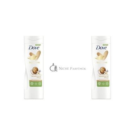 Dove Body Love Telový krém Výživná starostlivosť pre suchú pleť s bambuckým maslom a vanilkovou vôňou, 400ml - 2 ks