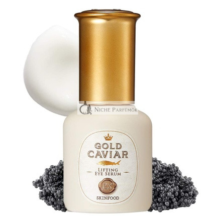 SKINFOOD Zlatý Kaviár EX Liftingové Očné Sérum 32ml - Koncentrovaná Kaviárová a Zlatá Výživná Očná Esencia pre Suchú, Visnú a Zrelú Pokožku - Najlepšie Osvetľujúce Hydratátory pre Suchú Pokožku 32ml