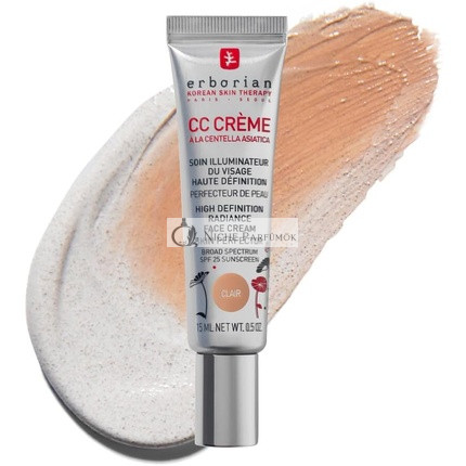 Erborian CC Krém s Centella Asiatica Ľahký Zjemňujúci Tónovací Hydratačný a Rozjasňujúci Krém na Tvár Svetlý Odtieň SPF 25 15ml