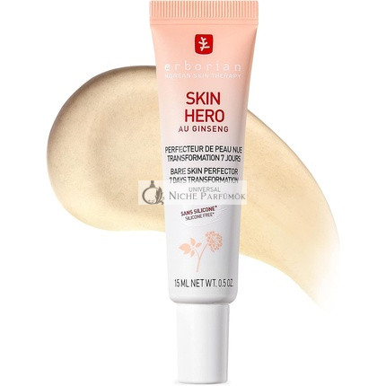 Erborian Skin Hero Biele Ženšen 7 Dňový Nude Skin Perfektný Bezfarebný Krém s Hyalurónovou Kyselinou 15ml