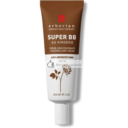 Erborian Super BB Krém s Ginsengom, Úplné Krytie BB Krém pre Pokožku Náchylnú na Akné, 40ml