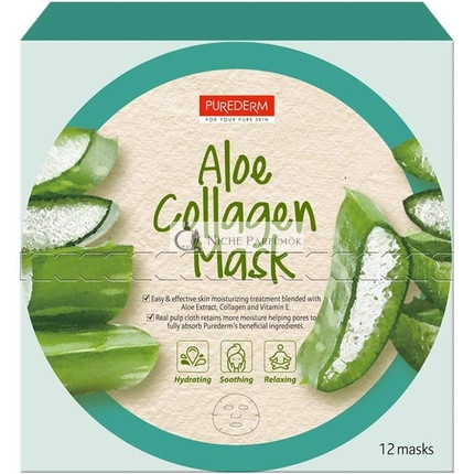 Purederm Aloe Kolagénová maska s Aloe Vera, kolagénom a vitamínom E, 18g