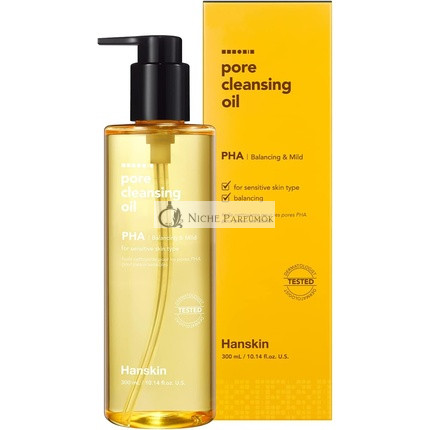 Hanskin Pore Cleansing Oil - Jemný čistič pórů a odstraňovač make-upu pre citlivú pleť, 300ml