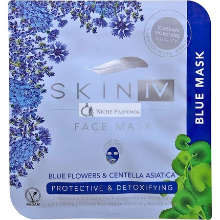 Skin IV Kórejská ochranná a detoxikačná pleťová maska s modrými kvetmi a Centella Asiatica - 25ml