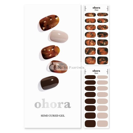 ohora Polovične Gélové Nechty N Brown Sugar - Funguje s UV Lampami, Kvalita Salónu, Dlhá Výdrž, Ľahká Aplikácia a Odstránenie - Obsahuje 2 Prípravné Podložky, Nechty a Drevenú Tyčinku