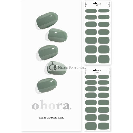 ohora Polovične Vyliečené Gélové Nechty Prúžky N Cream Leaf - Kvalita Salónu, Dlhá Životnosť, Ľahko Aplikovateľné a Odstrániteľné Zelené