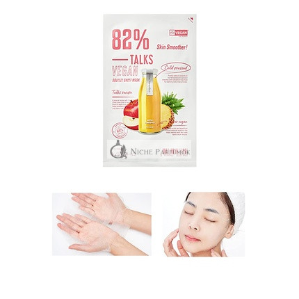 MISSHA Talks Vegan Squeeze Sheet Mask na Hladšiu Pokožku pre Drsnú Pokožku, 1 Maska