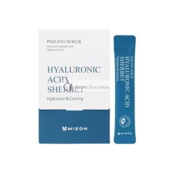   MIZON Peeling Scrubs s kyselinou hyalurónovou, práškom na pečenie a mentolom, jemné exfoliácie, hydratácia, 40 vrecúšok, 198g