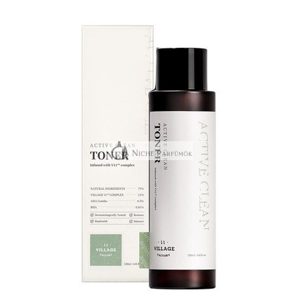 VILLAGE11FACTORY Aktív Čistiaci Toner AHA BHA pre Akne a Mastnú Pleť, 120ml