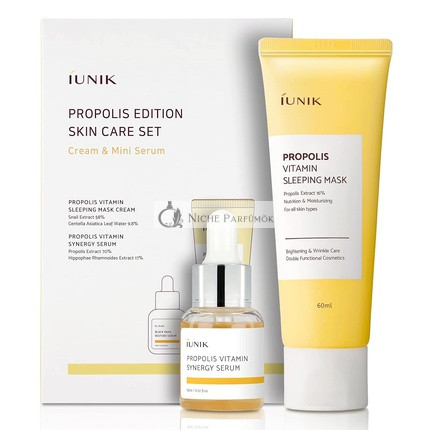 iUNIK Propolis Edition Sada na starostlivosť o pleť Spánková maska 60ml & Mini sérum 15ml - Hydratujúce a revitalizujúce
