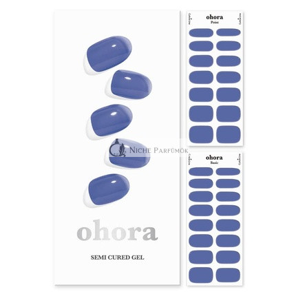 ohora Polovične Zdravé Gélové Nechty N Tint Bluesy - Kvalita Salónu, Dlhá Výdrž, Ľahko Aplikovateľné a Odstrániteľné - Obsahuje 2 Prípravné Podložky, Nechtyový Súbor a Drevenú Tyčinku, Modrá