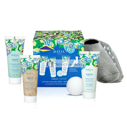 Baïja Čistiaci set na nohy 30ml Peeling + 30ml Maska + Čistiaci krém + Pár ponožiek + Kúpeľová bomba