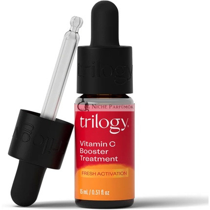 Trilogy Vitamín C Booster Ošetrenie 15ml pre Matnú Pleť Intenzívne Dvojtýždňové Rozjasnenie s 6% Vitamínom C Hyalurónovou Kyselinou a Margarétou