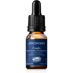   Antipodes Credo Probiotické fermentované revitalizačné sérum, sérum proti nedokonalostiam pleti s probiotikami pre zdravú pleť, kyselina hyalurónová, 10ml